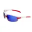 BZ Optics PHO Mirrored Blue Lens Glasses in White/Red